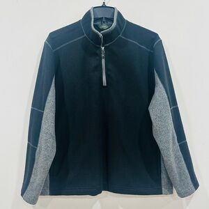 Orvis Men’s Quarter  Zip Pullover Fleece Black/ Gray Size XL